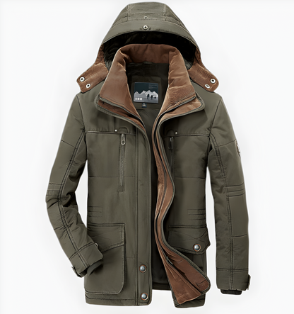 Men’s Winter Parka Jacket | Warm Hooded Fur Lined Coat