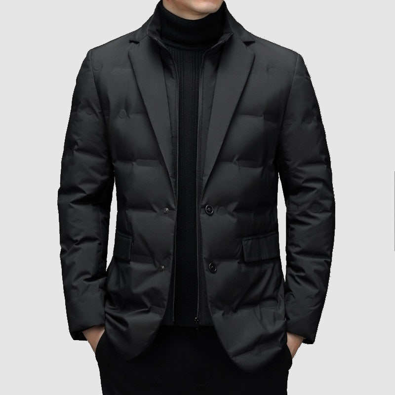 Men's Long Puffer Jacket Coat | Warm Winter Lightweight