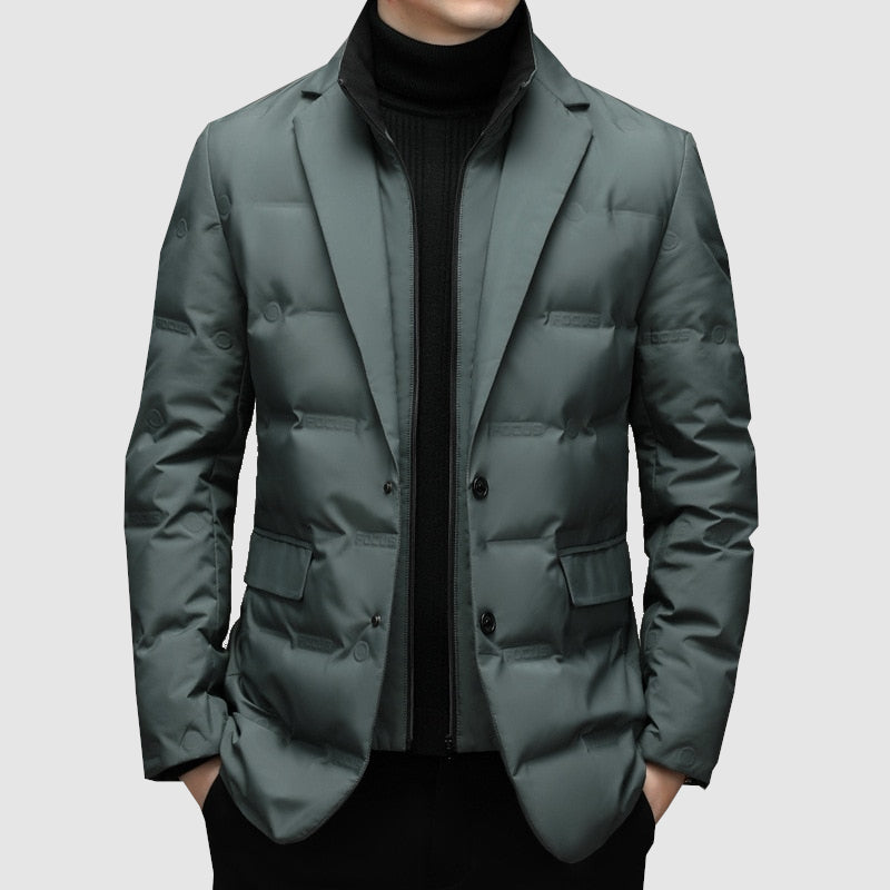 Men's Long Puffer Jacket Coat | Warm Winter Lightweight