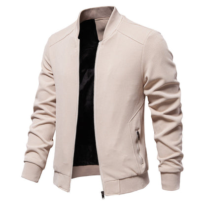 Men’s Textured Bomber Jacket | Lightweight Casual Zip Up