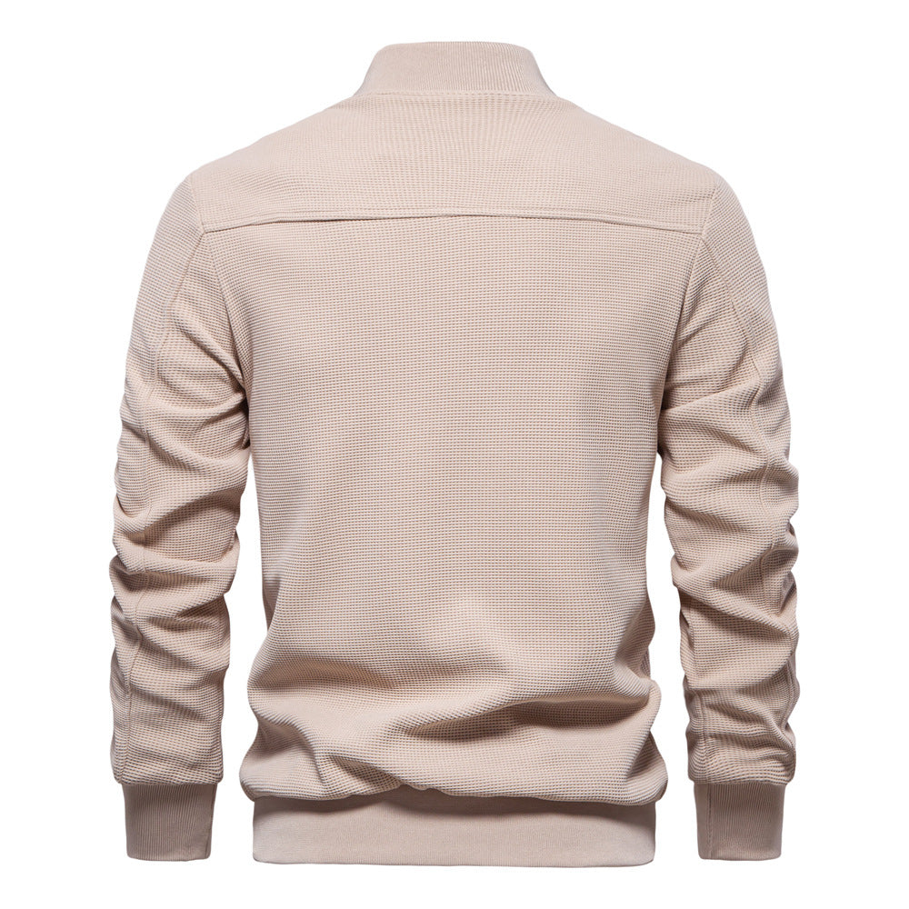 Men’s Textured Bomber Jacket | Lightweight Casual Zip Up
