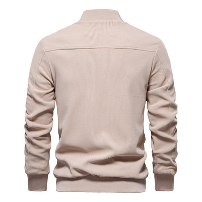 Men’s Textured Bomber Jacket | Lightweight Casual Zip Up