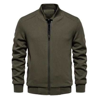 Men’s Textured Bomber Jacket | Lightweight Casual Zip Up