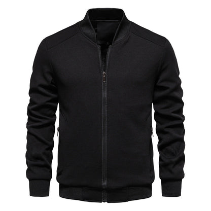 Men’s Textured Bomber Jacket | Lightweight Casual Zip Up