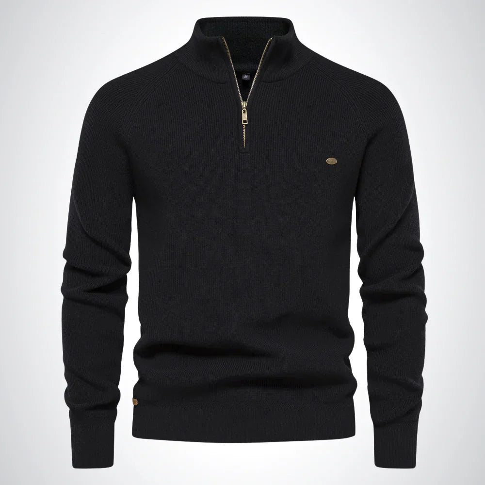 Men’s Slim Fit Knit Jumper | Long Sleeve Half Zip Sweater