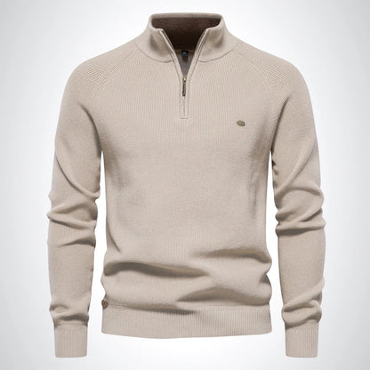 Men’s Slim Fit Knit Jumper | Long Sleeve Half Zip Sweater