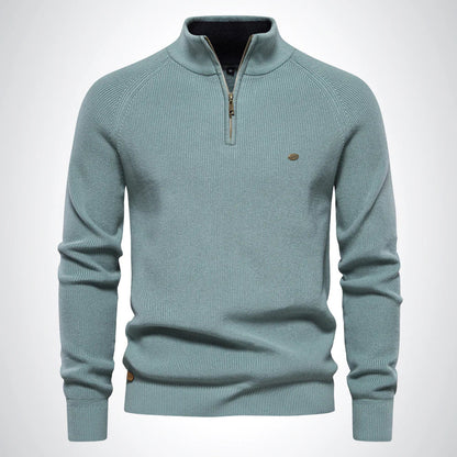 Men’s Slim Fit Knit Jumper | Long Sleeve Half Zip Sweater