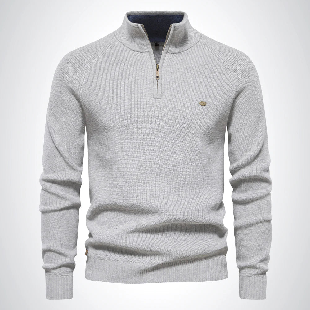 Men’s Slim Fit Knit Jumper | Long Sleeve Half Zip Sweater