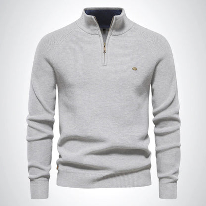 Men’s Slim Fit Knit Jumper | Long Sleeve Half Zip Sweater