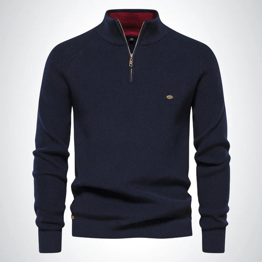 Men’s Slim Fit Knit Jumper | Long Sleeve Half Zip Sweater