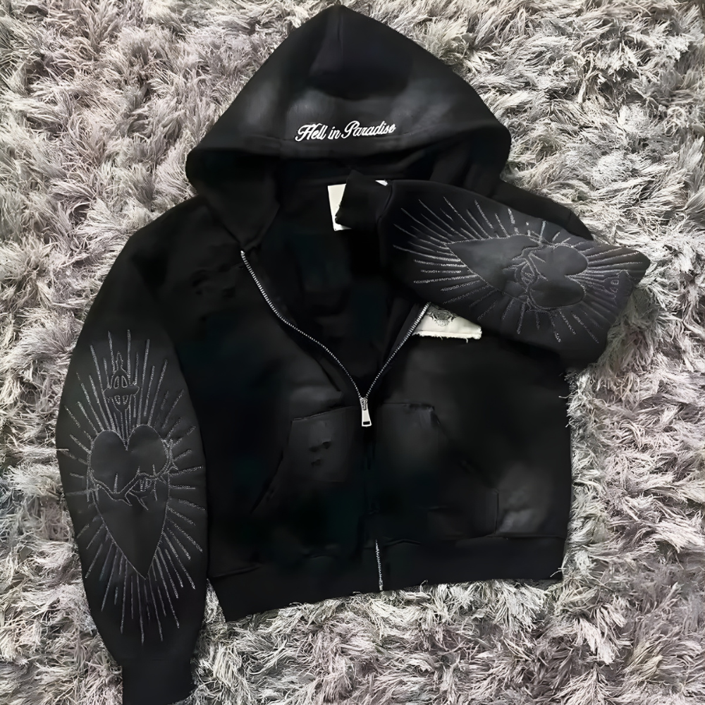 Oversized Logo Pullover Hoodie - Long Sleeve Sweatshirt