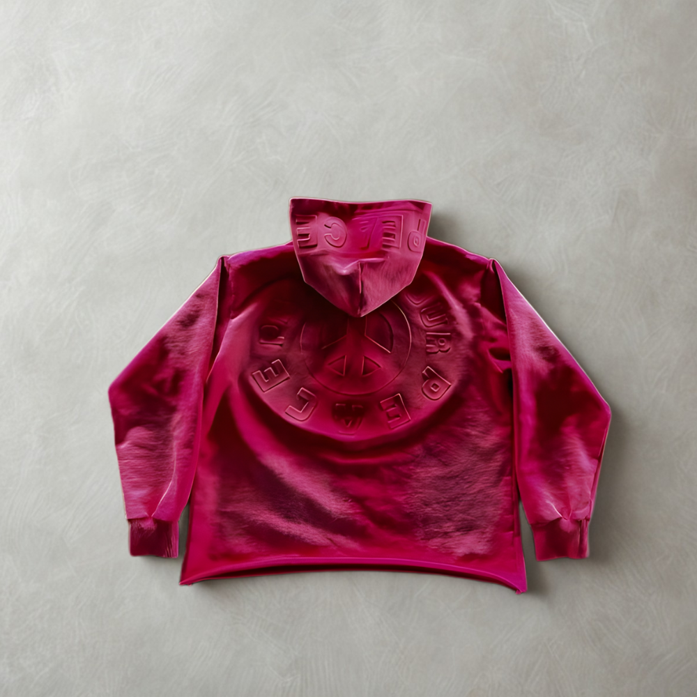 Oversized Logo Pullover Hoodie - Long Sleeve Sweatshirt