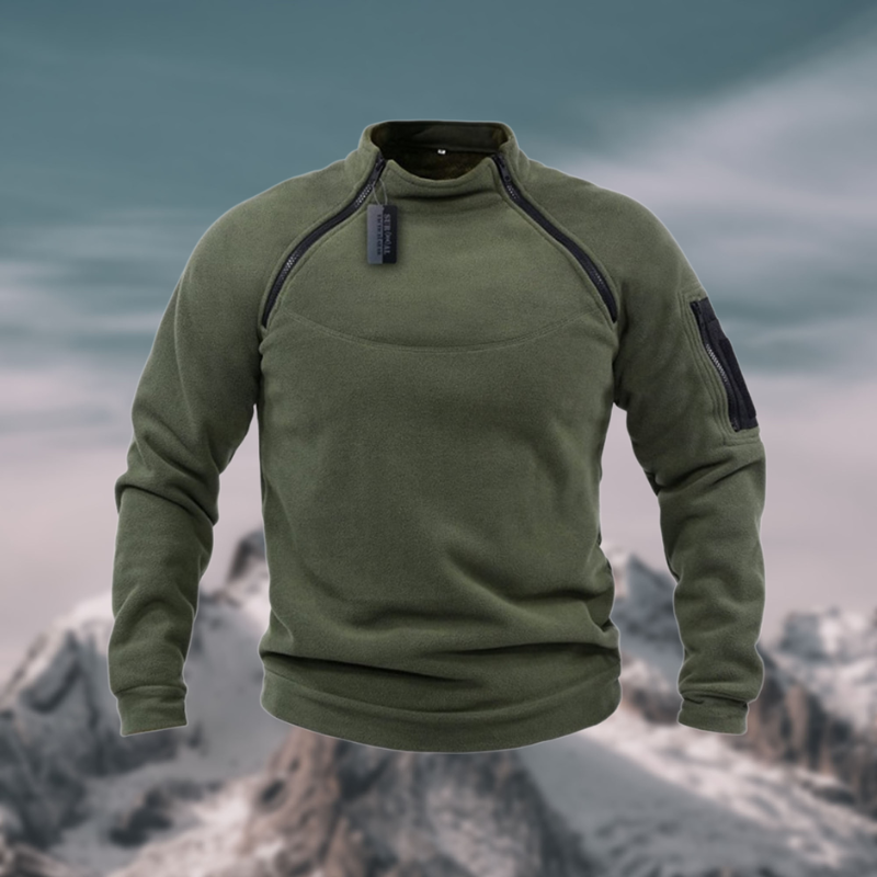 Men's Long Sleeve Fleece Sweater | Tactical Zipper Jumper