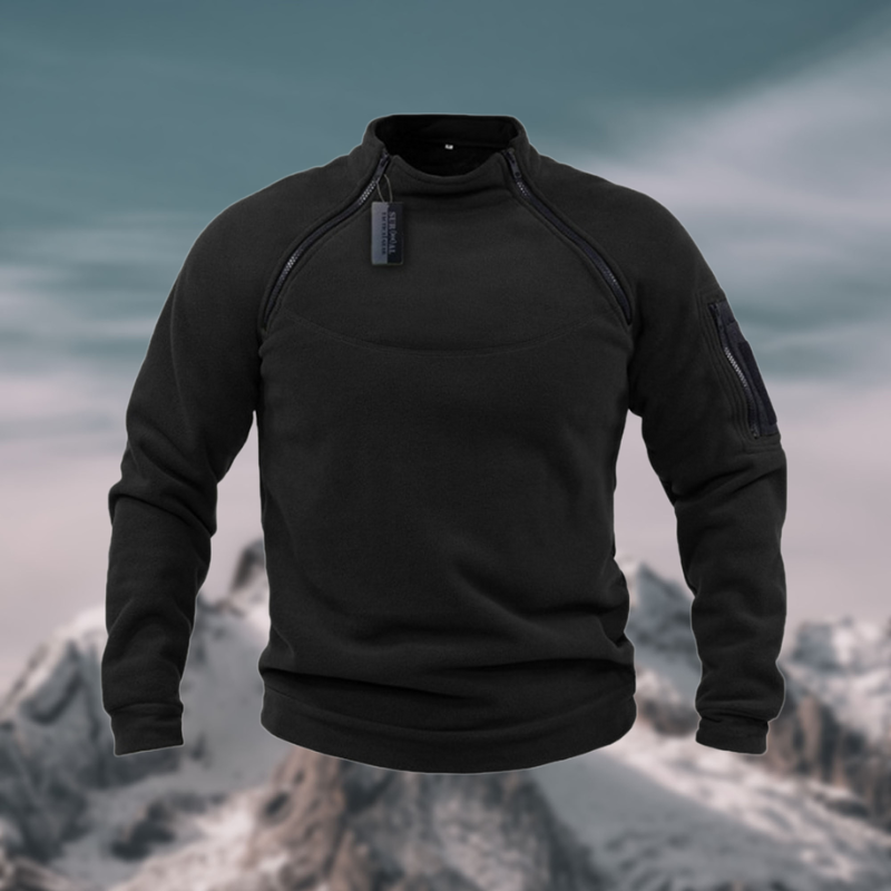 Men's Long Sleeve Fleece Sweater | Tactical Zipper Jumper