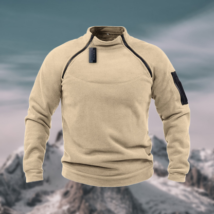 Men's Long Sleeve Fleece Sweater | Tactical Zipper Jumper