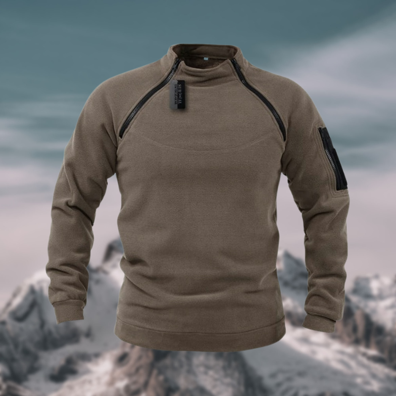 Men's Long Sleeve Fleece Sweater | Tactical Zipper Jumper