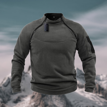 Men's Long Sleeve Fleece Sweater | Tactical Zipper Jumper