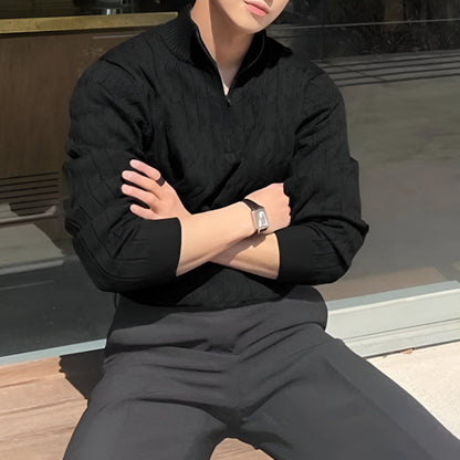 Men’s Slim Fit Half Zip Knit Jumper | Long Sleeve Smart Casual Sweater