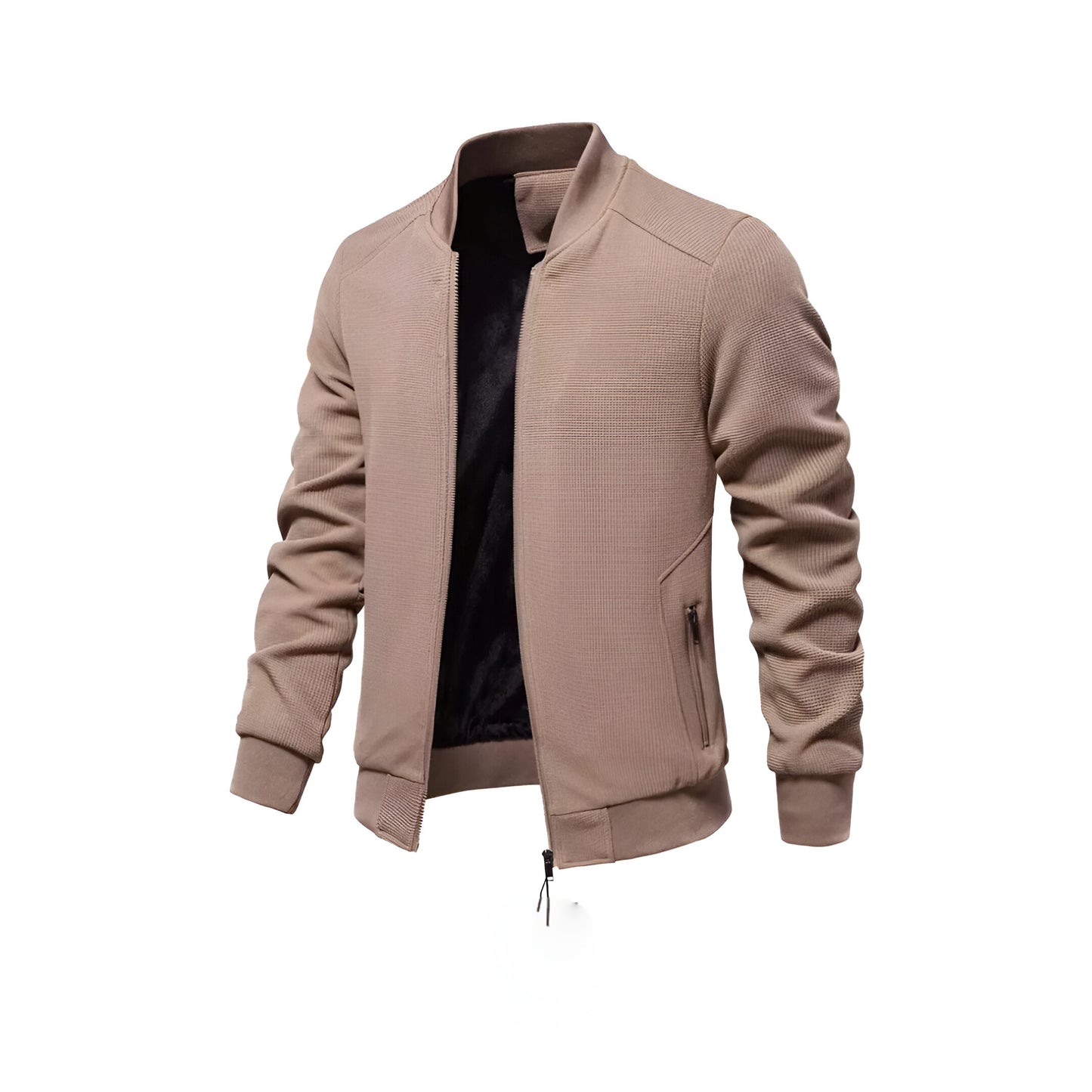 Men’s Textured Bomber Jacket | Lightweight Casual Zip Up