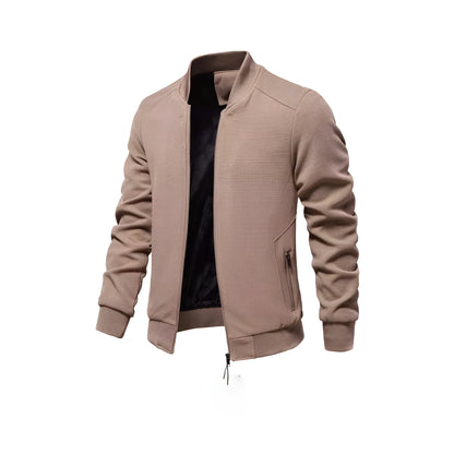 Men’s Textured Bomber Jacket | Lightweight Casual Zip Up