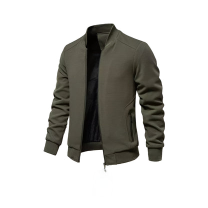 Men’s Textured Bomber Jacket | Lightweight Casual Zip Up