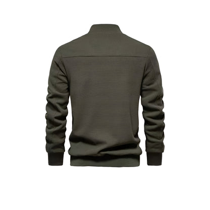 Men’s Textured Bomber Jacket | Lightweight Casual Zip Up