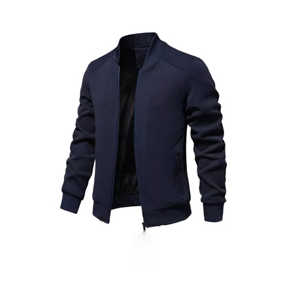 Men’s Textured Bomber Jacket | Lightweight Casual Zip Up