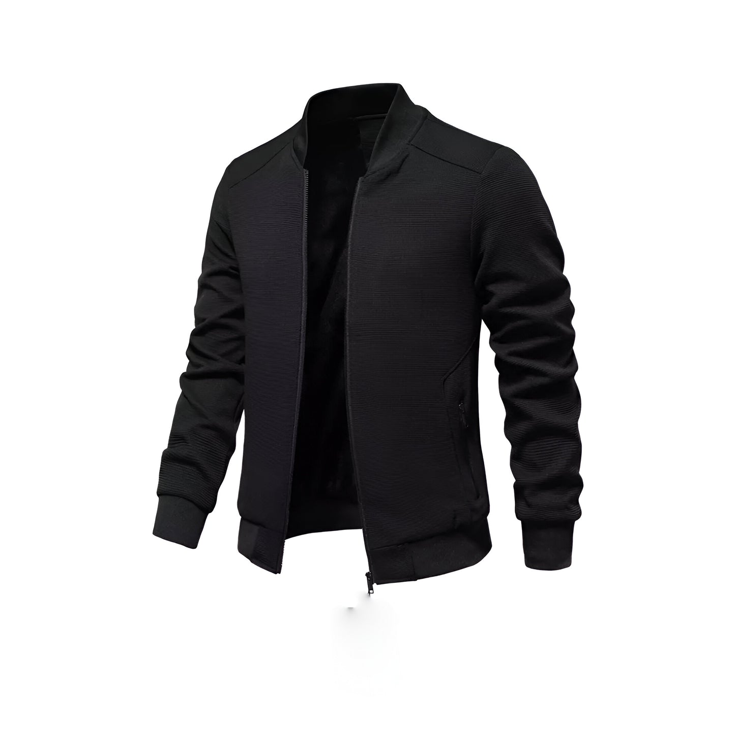 Men’s Textured Bomber Jacket | Lightweight Casual Zip Up