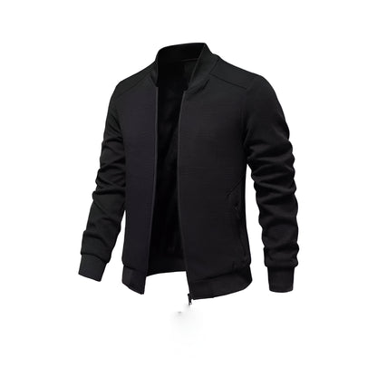 Men’s Textured Bomber Jacket | Lightweight Casual Zip Up