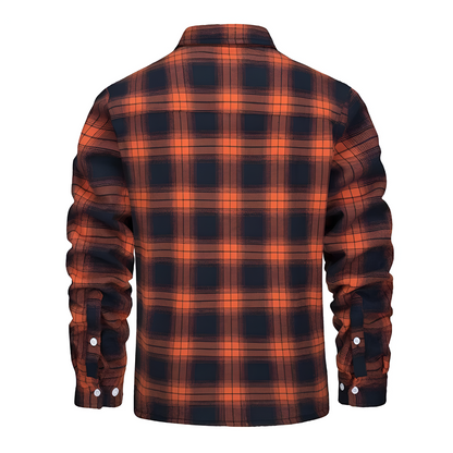 Men’s Fleece Lined Flannel Shirt Jacket | Warm Checked Overshirt