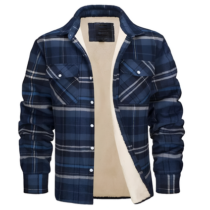 Men’s Fleece Lined Flannel Shirt Jacket | Warm Checked Overshirt