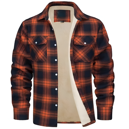Men’s Fleece Lined Flannel Shirt Jacket | Warm Checked Overshirt