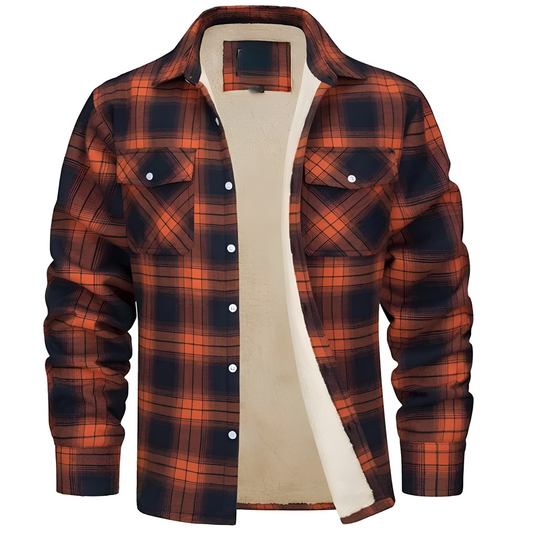 Men’s Fleece Lined Flannel Shirt Jacket | Warm Checked Overshirt