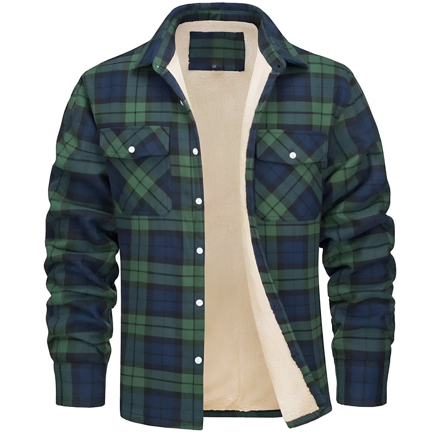 Men’s Fleece Lined Flannel Shirt Jacket | Warm Checked Overshirt