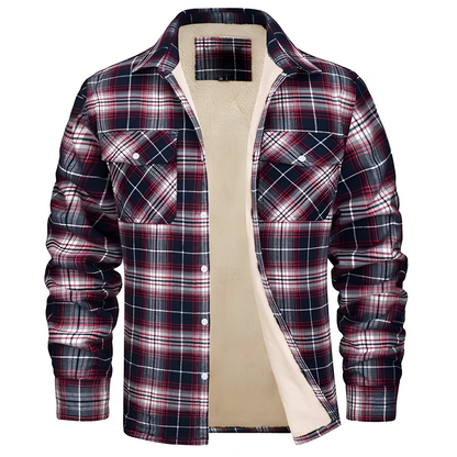 Men’s Fleece Lined Flannel Shirt Jacket | Warm Checked Overshirt