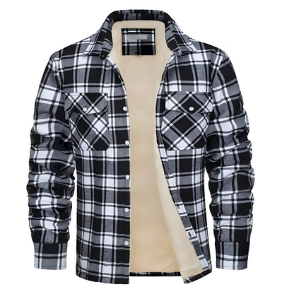 Men’s Fleece Lined Flannel Shirt Jacket | Warm Checked Overshirt