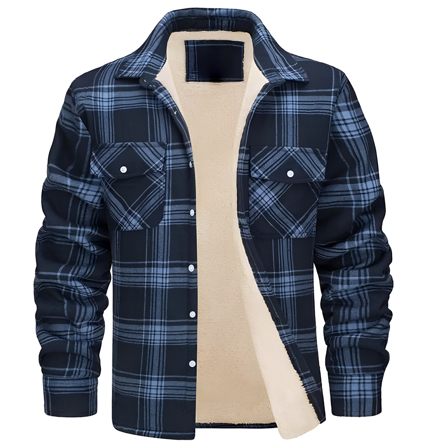 Men’s Fleece Lined Flannel Shirt Jacket | Warm Checked Overshirt