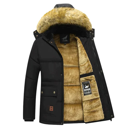Men's Long Puffer Jacket | Warm Winter Parka Coat