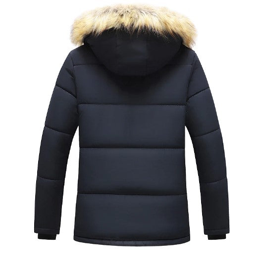 Men's Long Puffer Jacket | Warm Winter Parka Coat