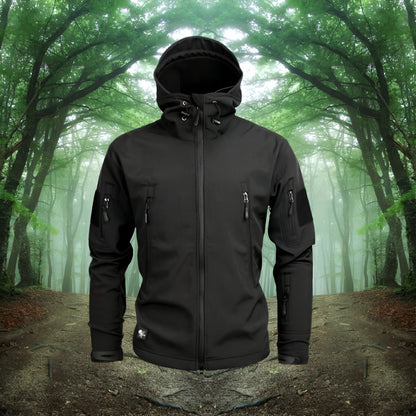 Men’s Waterproof Tactical Softshell Jacket | Outdoor Hooded Windbreaker