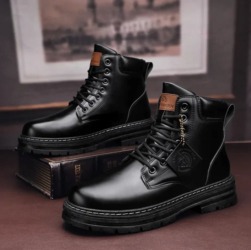 Waterproof Stylish Men's Lace-Up Boots - Image 2