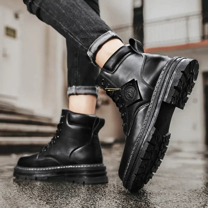 Waterproof Stylish Men's Lace-Up Boots - Image 5