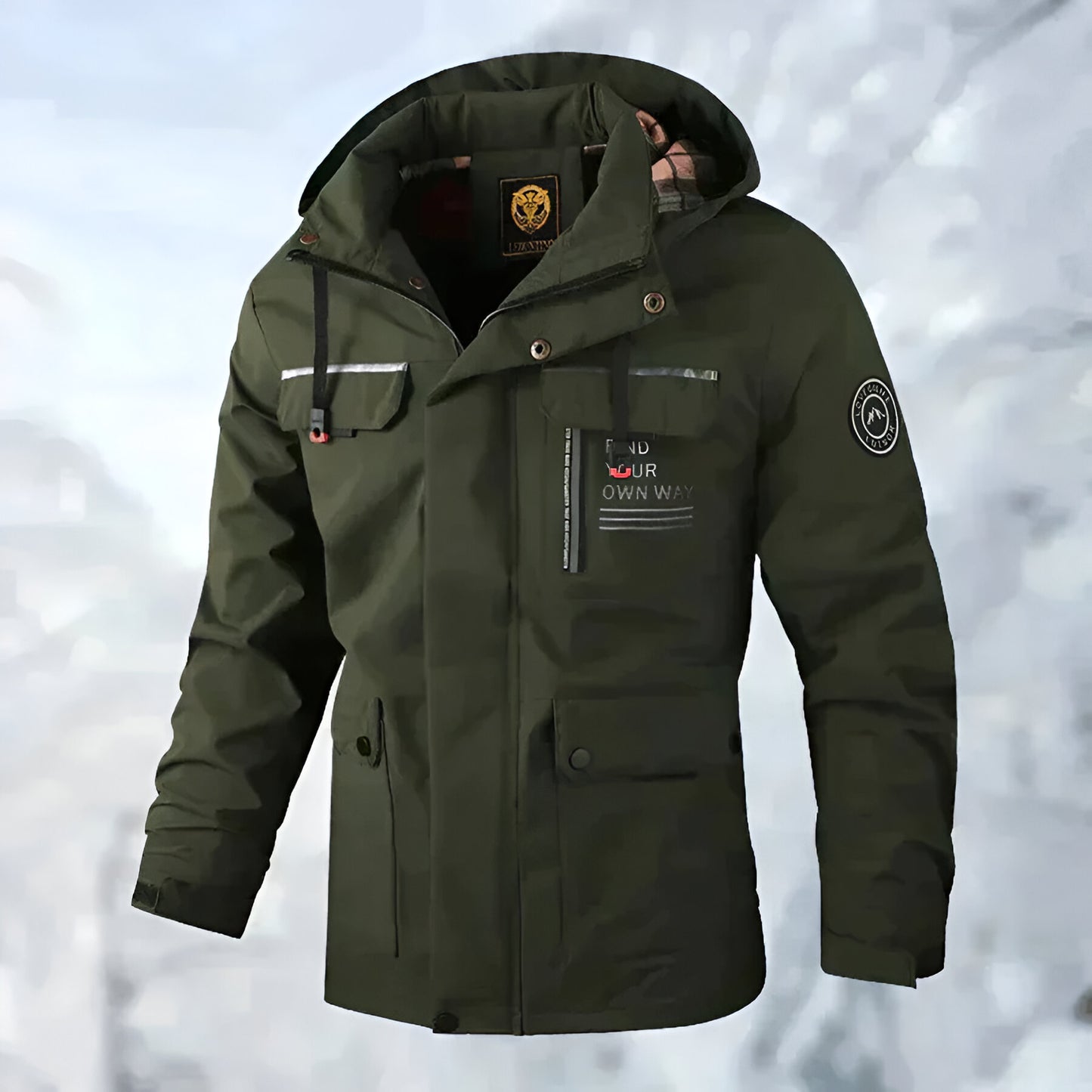 Men’s Warm Waterproof Winter Jacket | Hooded Padded Parka