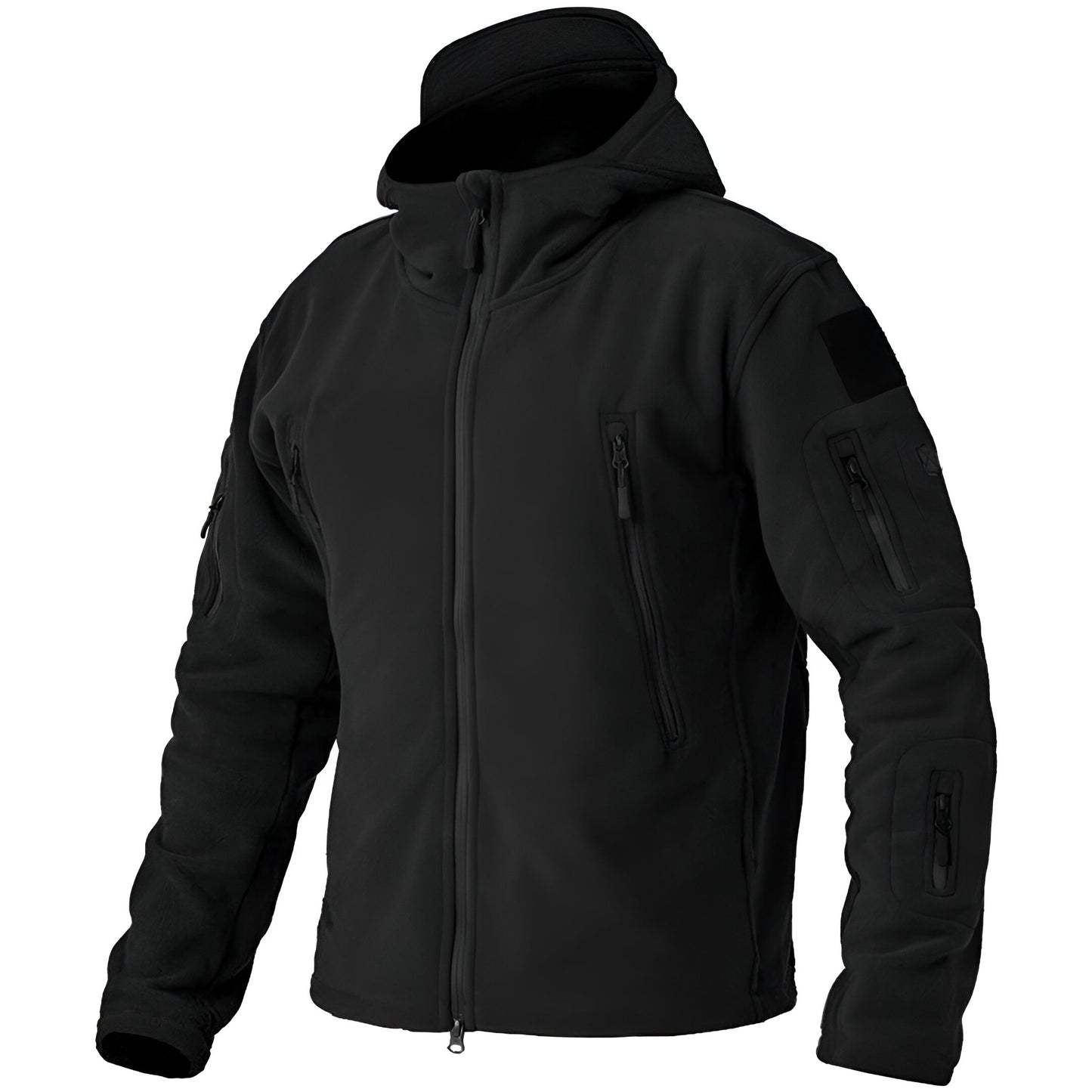 Men’s Tactical Fleece Jacket | Warm Hooded Outdoor Zip Up