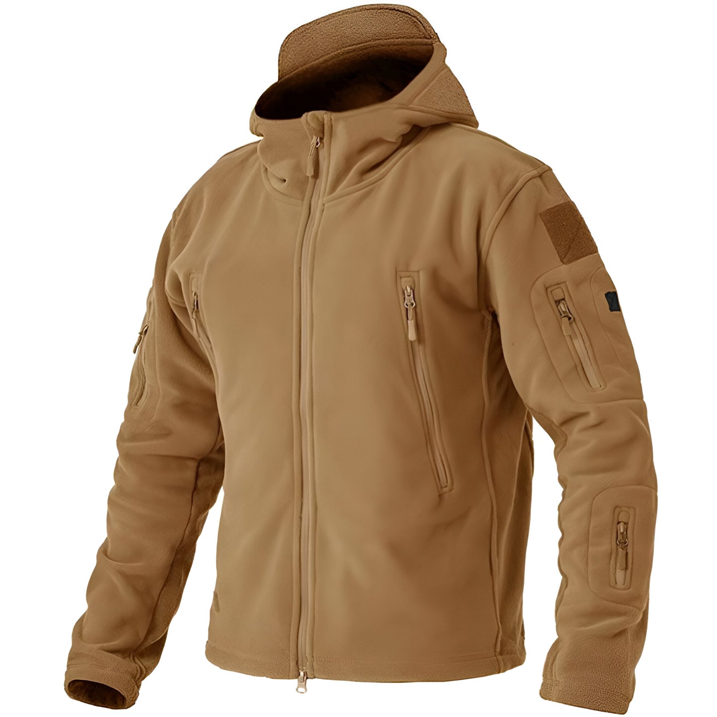 Men’s Tactical Fleece Jacket | Warm Hooded Outdoor Zip Up
