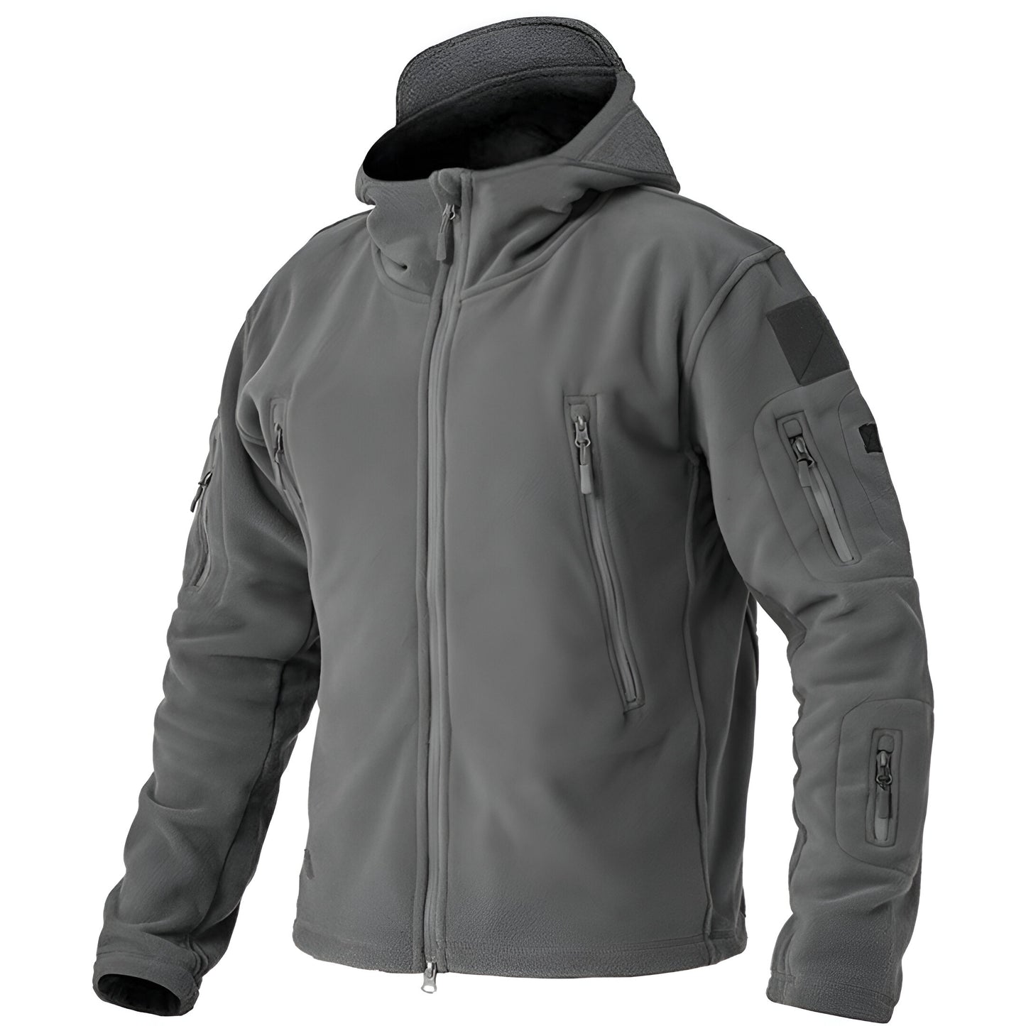 Men’s Tactical Fleece Jacket | Warm Hooded Outdoor Zip Up