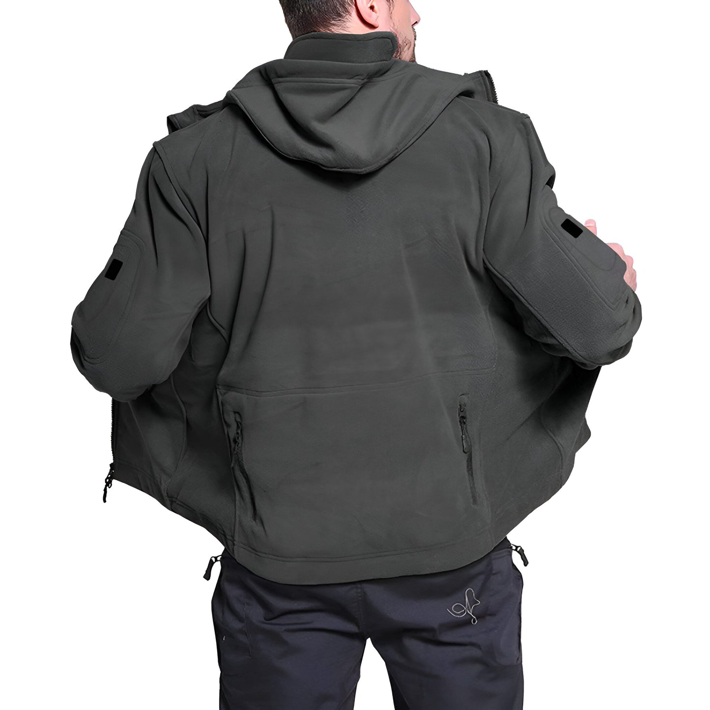 Men’s Tactical Fleece Jacket | Warm Hooded Outdoor Zip Up