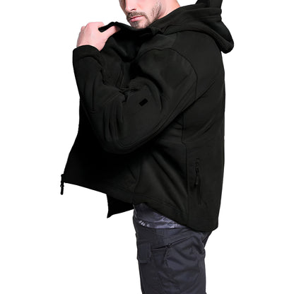 Men’s Tactical Fleece Jacket | Warm Hooded Outdoor Zip Up