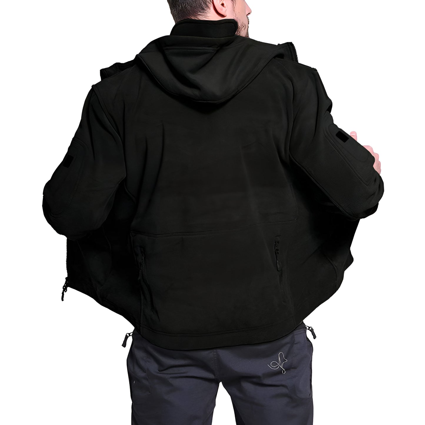 Men’s Tactical Fleece Jacket | Warm Hooded Outdoor Zip Up