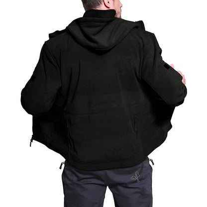 Men’s Tactical Fleece Jacket | Warm Hooded Outdoor Zip Up